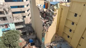 Illegal shutters in Alkapuri township