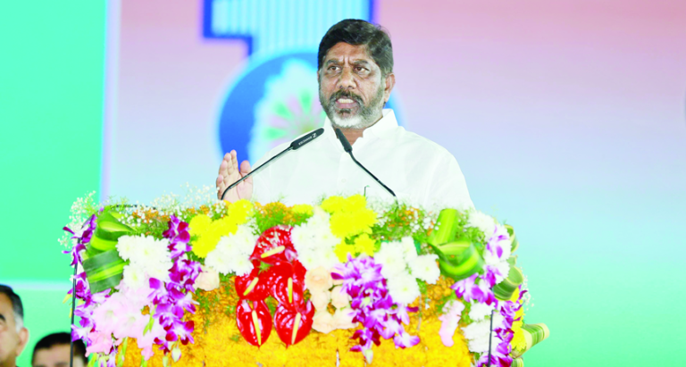 Deputy CM Bhatti Vikramarka in a media conference